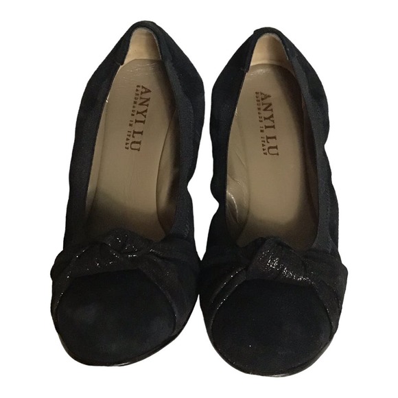 Anyi Lu  Women Suede Ballet Flats with  slight Wedge   Sz. 38.5/ 8.5US EUC - Picture 1 of 7